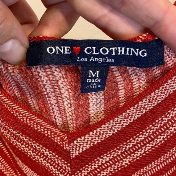 ONE CLOTHING Striped Mini Romper Chevron V-Neck M - Picture 6 of 8